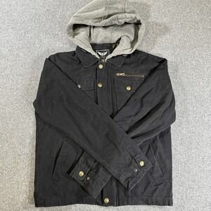 Alliance Fashion Hooded Military Utility‎ Jacket Black Mens Medium